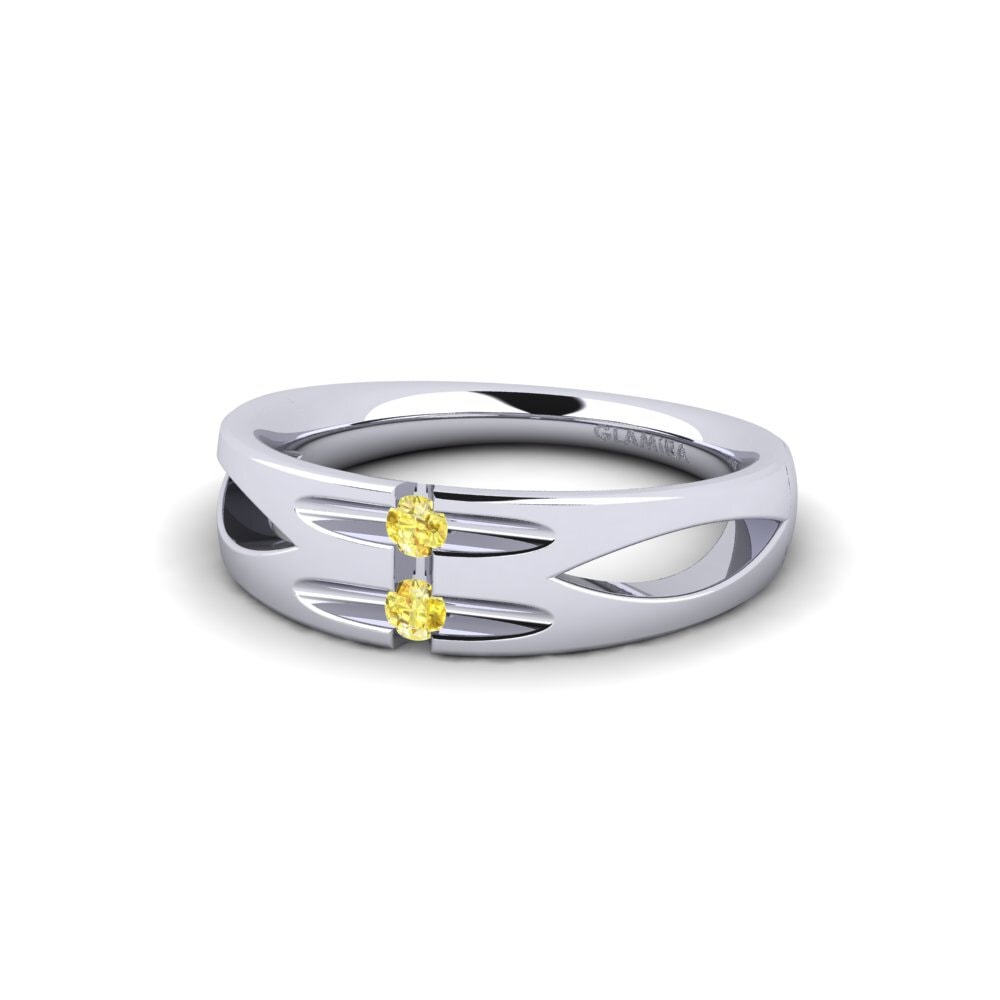 Yellow Sapphire Engagement Ring Hibiscus