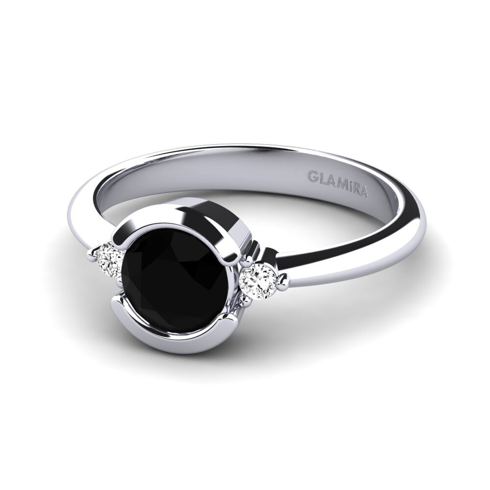 Ónix Negro Anillo de compromiso Iselin