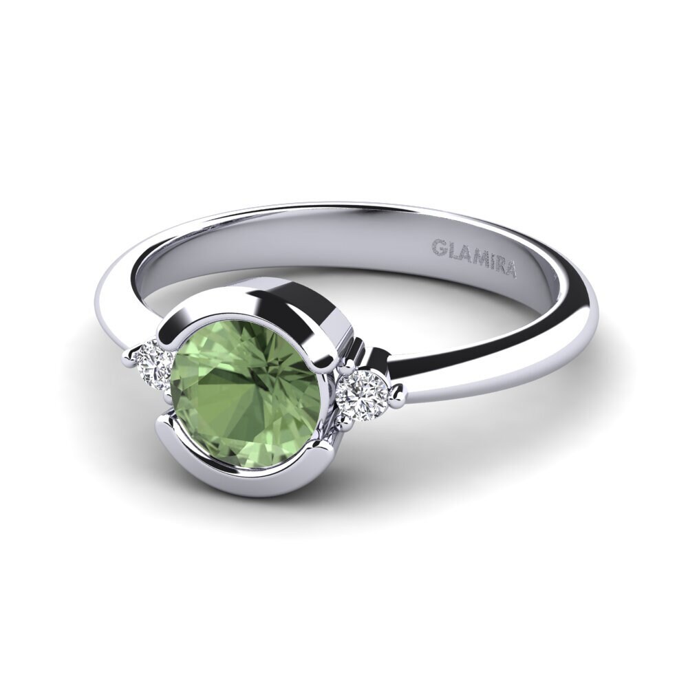 Zafiro Verde Anillo de compromiso Iselin