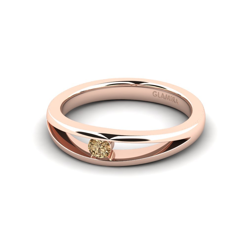 14k Oro Rosa Diamante café Anillo de compromiso Jessica