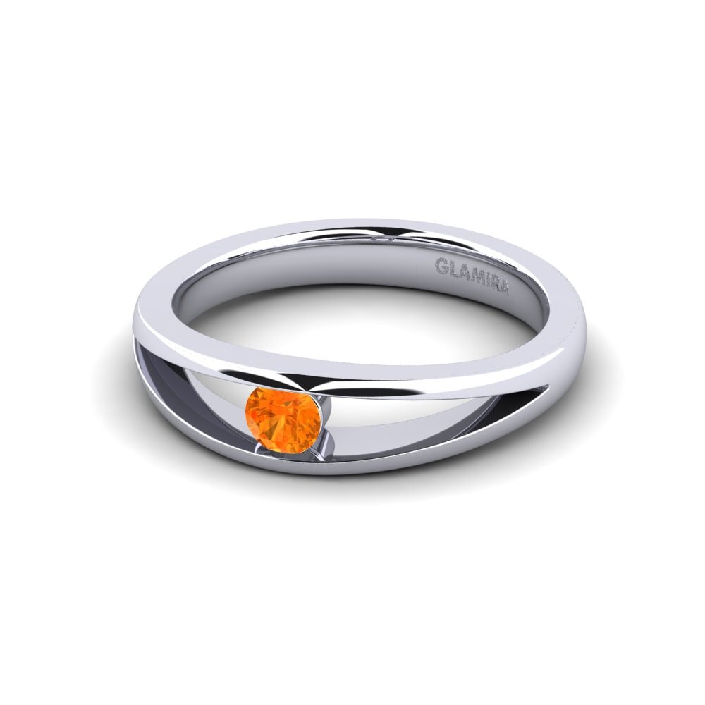 Zafiro Naranja Anillo de compromiso Jessica 0.25crt
