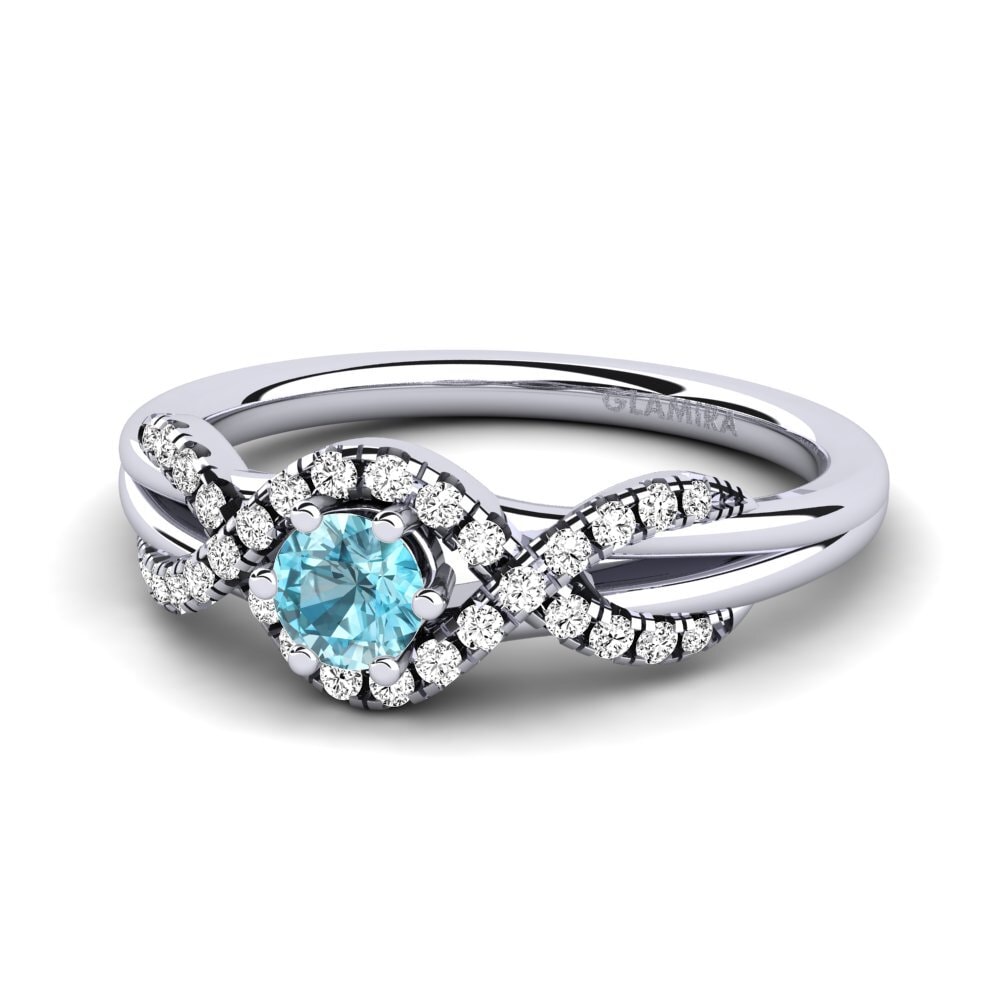 Blue Zircon Engagement Ring Jilessa