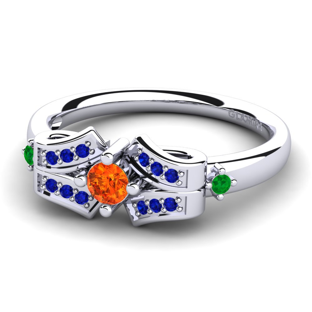 Orange Sapphire Engagement Ring Jueves