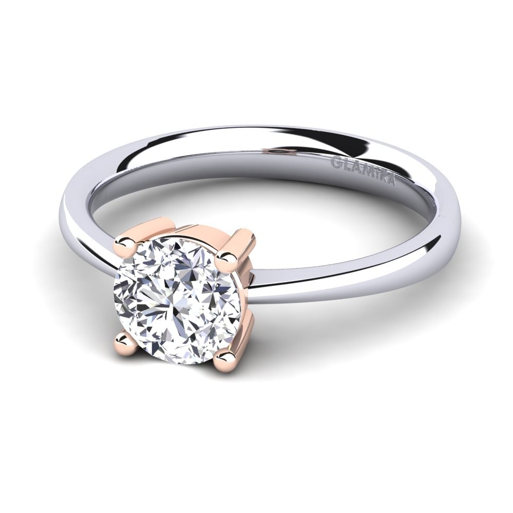 14ct White / Rose Gold Engagement Ring Julia 1.0 crt