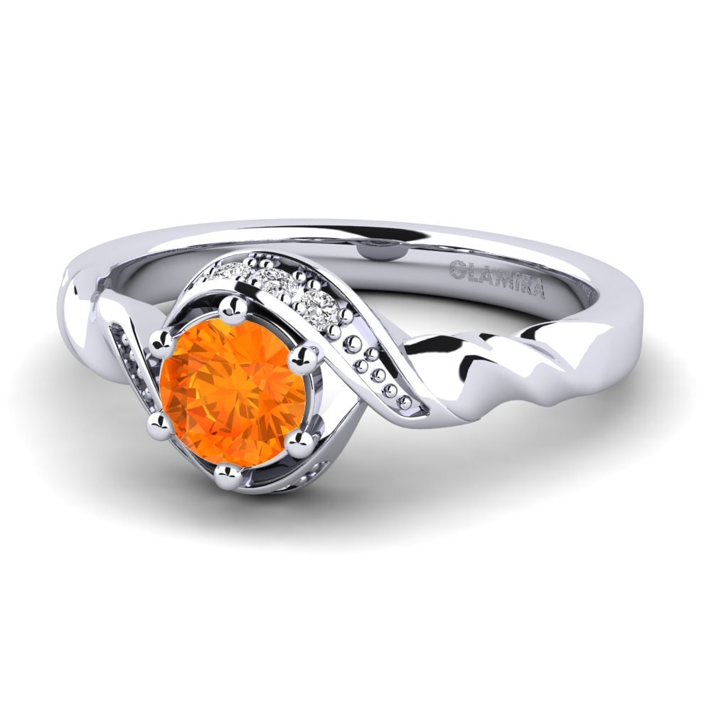Zafiro Naranja Anillo de compromiso Leona