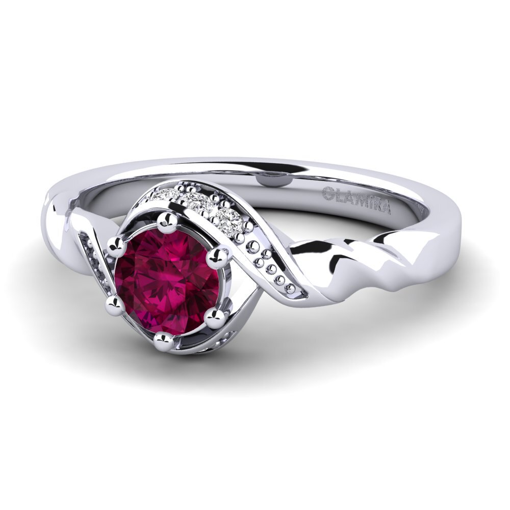 Rhodolite Garnet Engagement Ring Leona