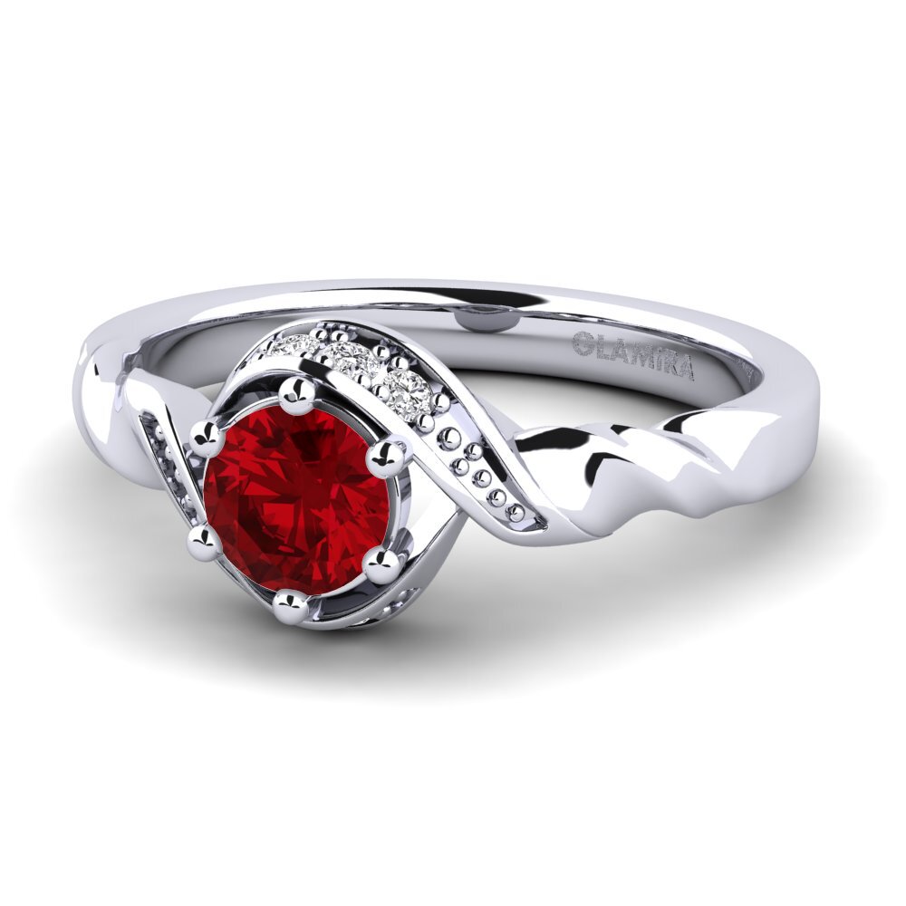 Circonita Roja Anillo de compromiso Leona