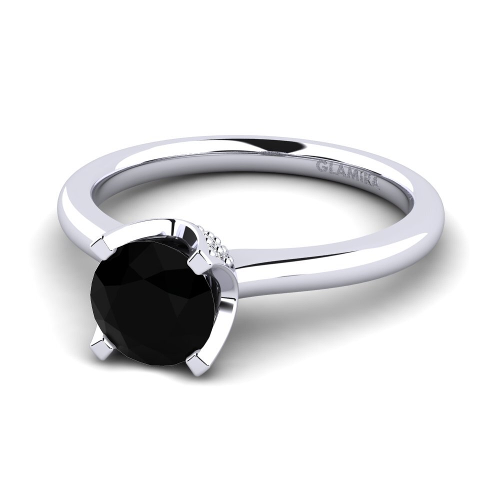 Black Onyx Engagement Ring Litzy 1.0 crt