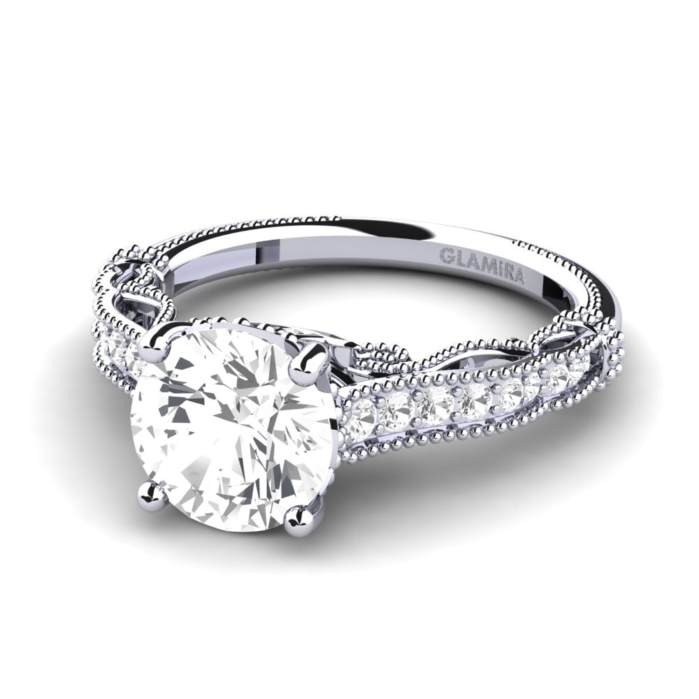 Zafiro blanco Anillo de compromiso Marilee
