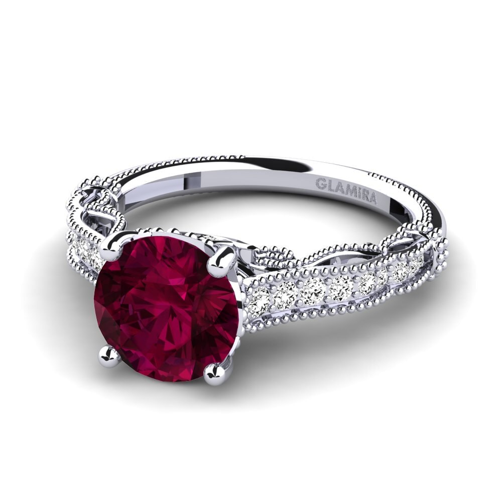 Granate Rhodolite Anillo de compromiso Marilee