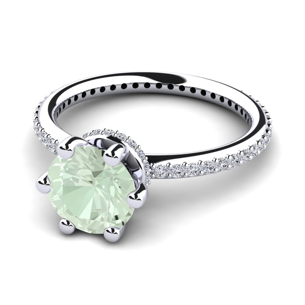 Green Amethyst Engagement Ring Marinella 2.0 crt