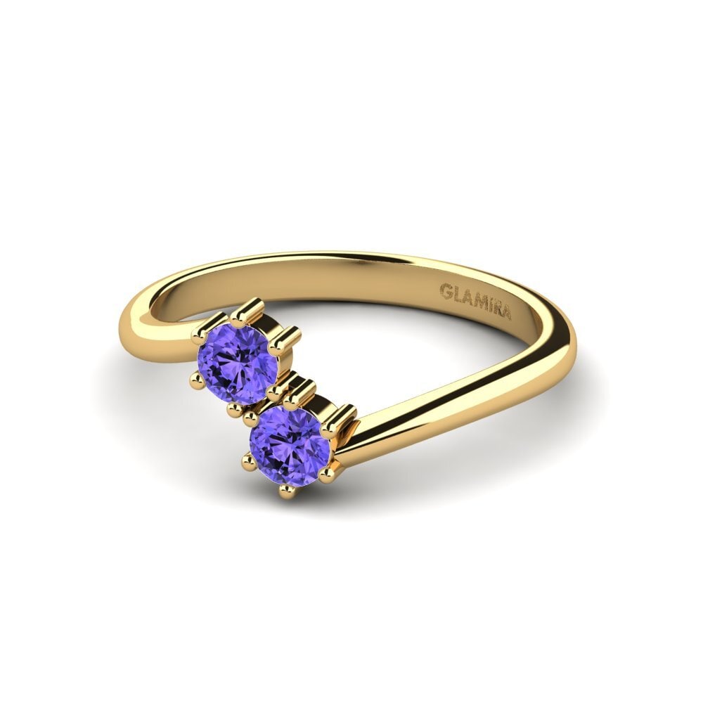 18k Oro Amarillo Tanzanita Anillo de compromiso Mastiquer