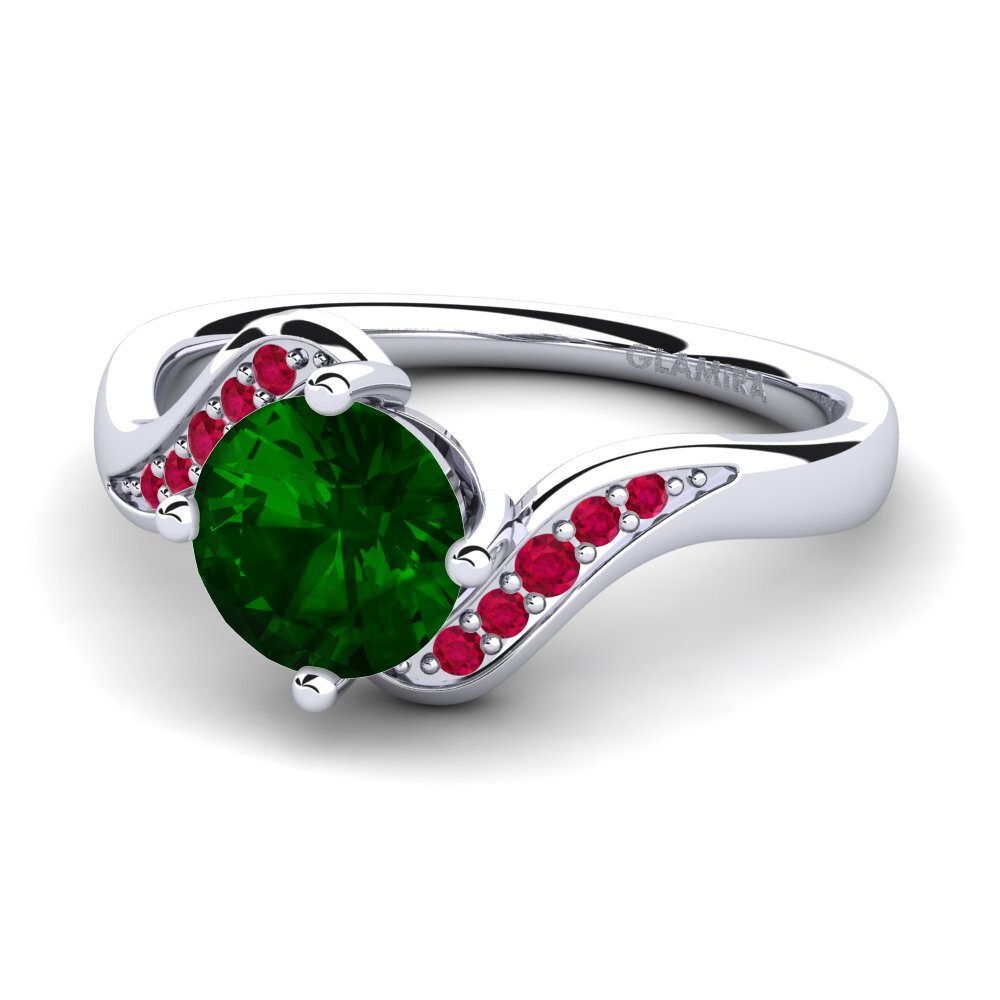 Turmalina verde Anillo de compromiso Miguelina