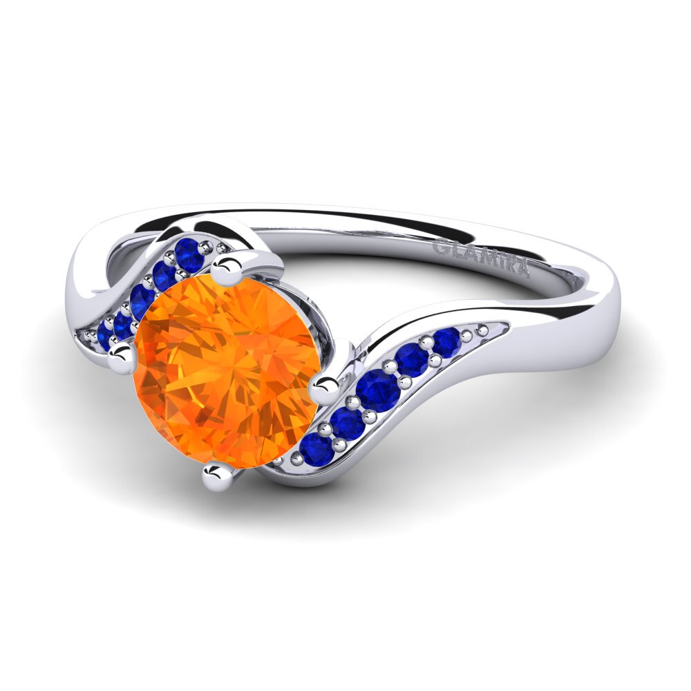 Orange Sapphire Engagement Ring Miguelina