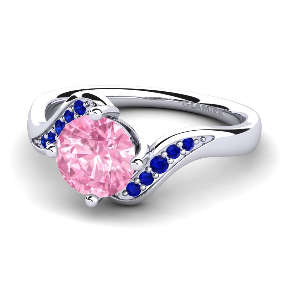 18ct White Gold Pink Sapphire Engagement Ring Miguelina