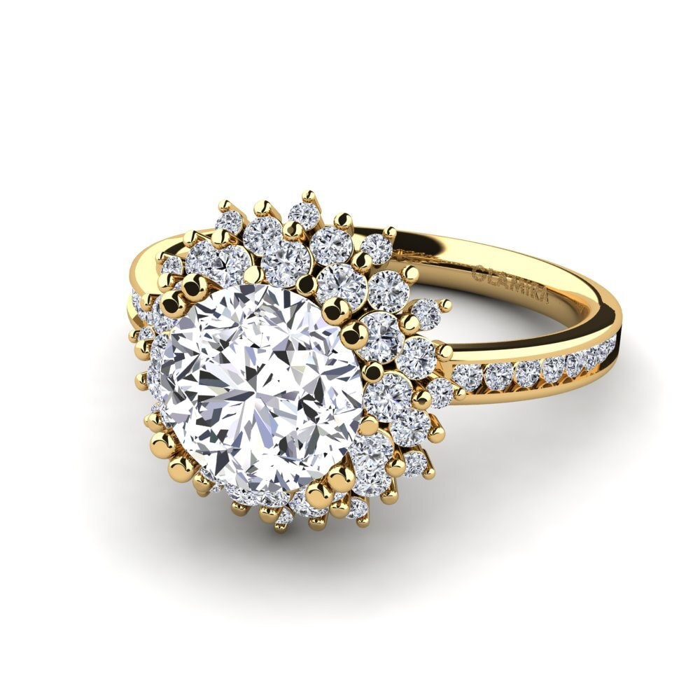 9k Oro Amarillo Anillo de compromiso Muranda
