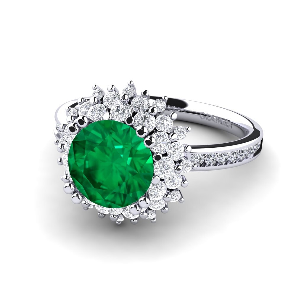 Anillos Esmeralda (creada en laboratorio) Flor
