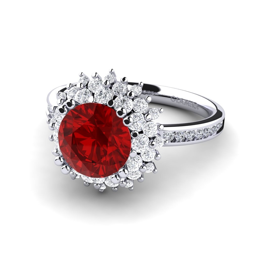 Flower Ruby (Lab Created) Rings