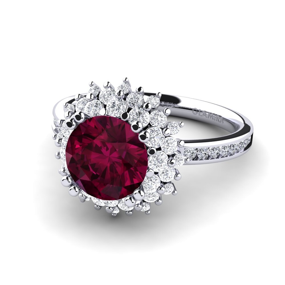 Flower Rhodolite Garnet Rings