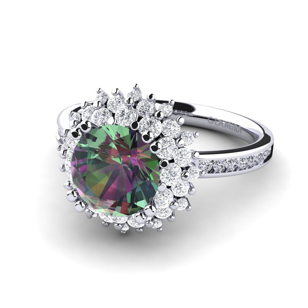 Flowers Mystic Topaz Rings