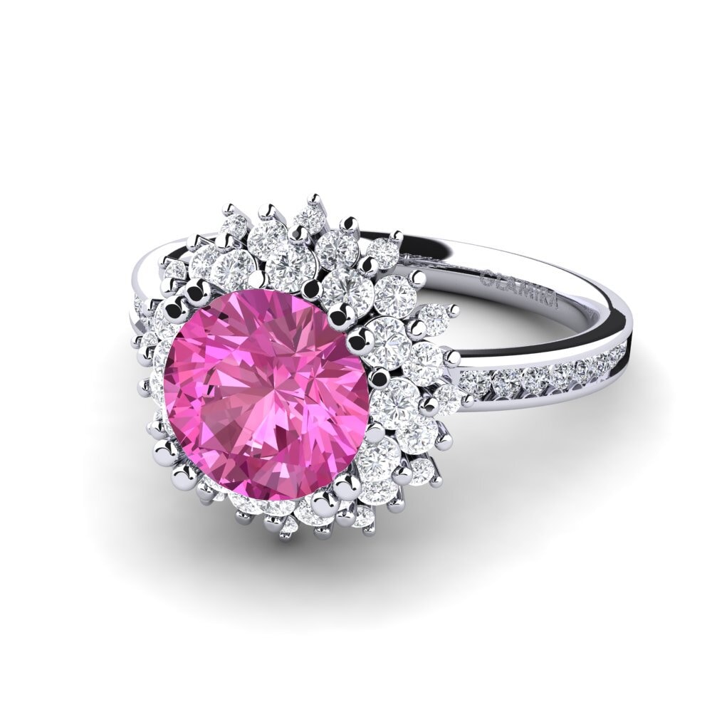 Flower Pink Topaz Rings