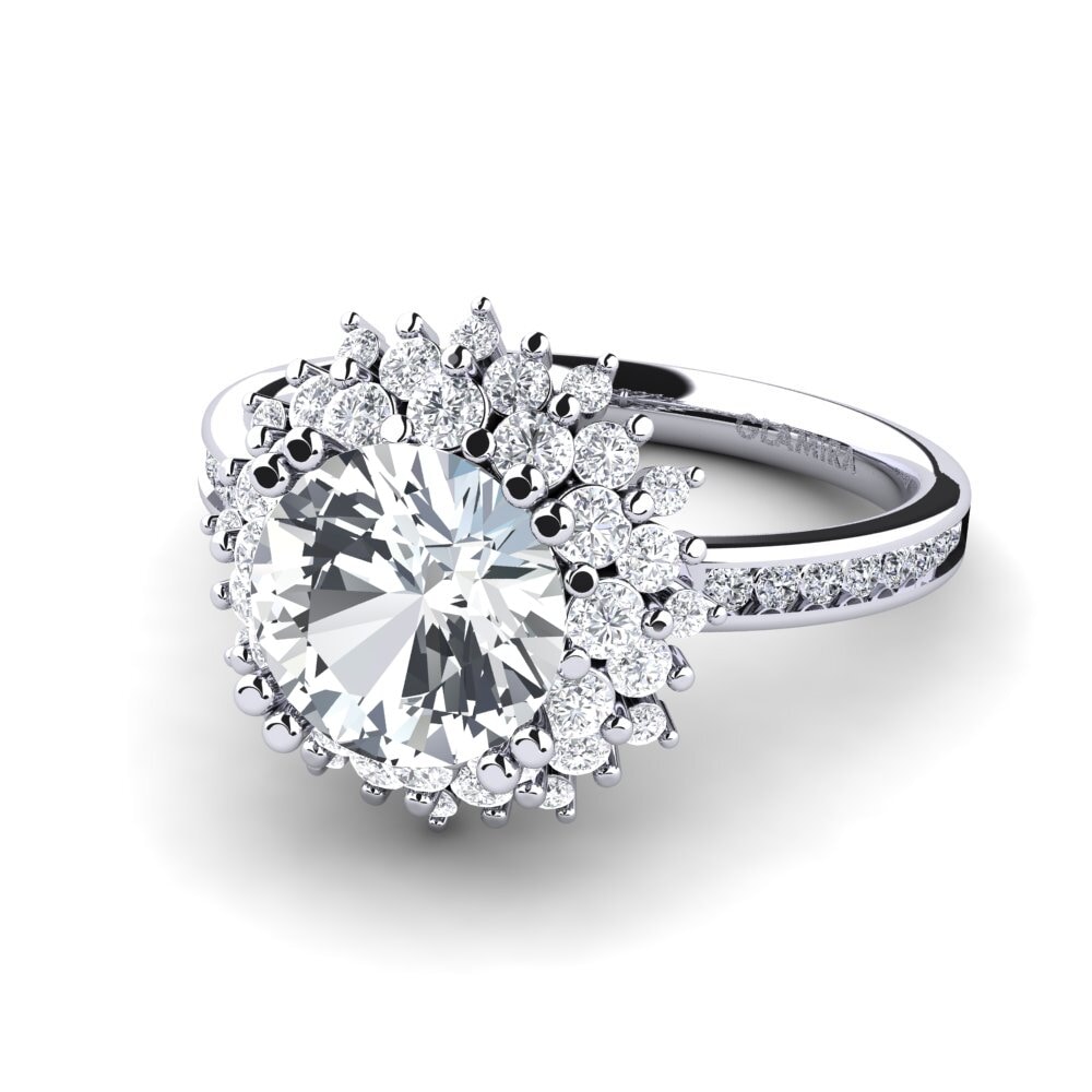 Flowers White Zircon Rings