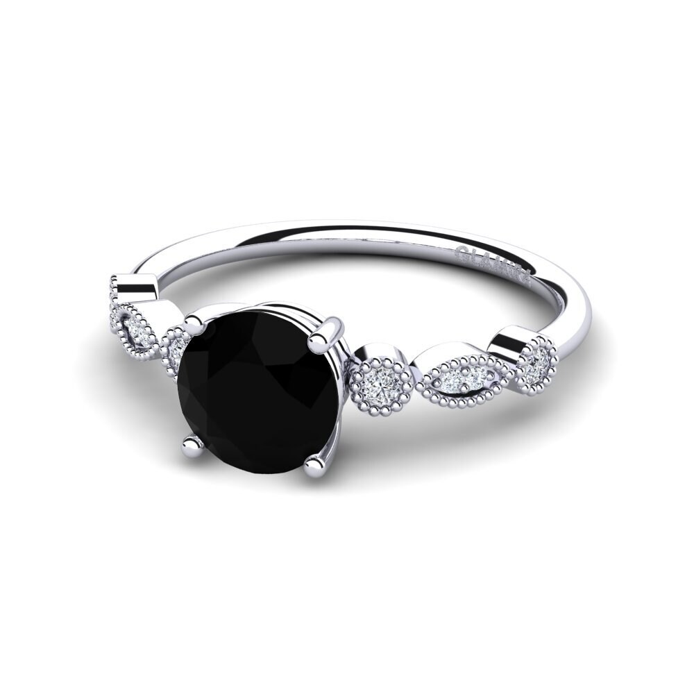 Black Onyx Engagement Ring Naola