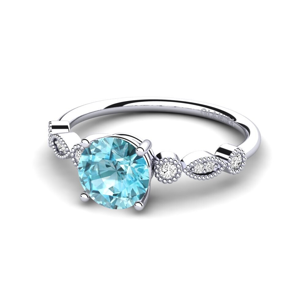 Circón Azul Anillo de compromiso Naola