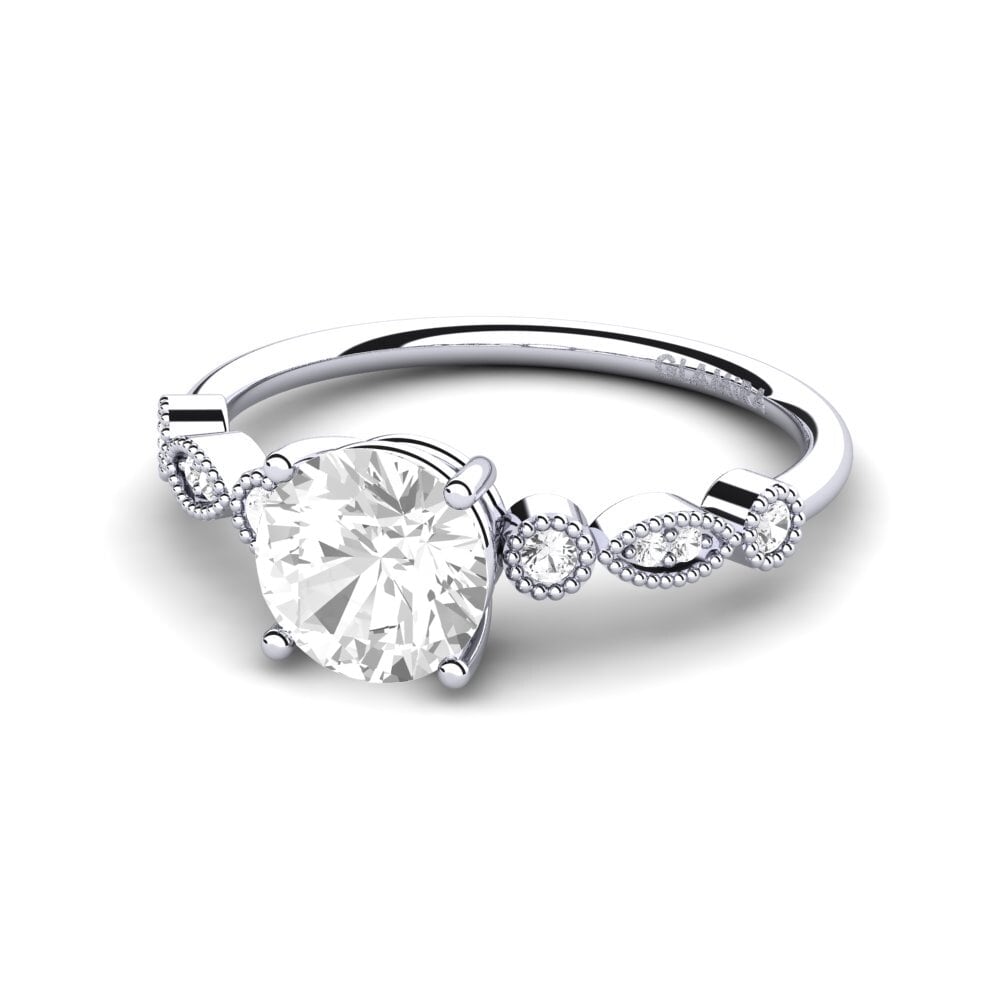 Zafiro blanco Anillo de compromiso Naola