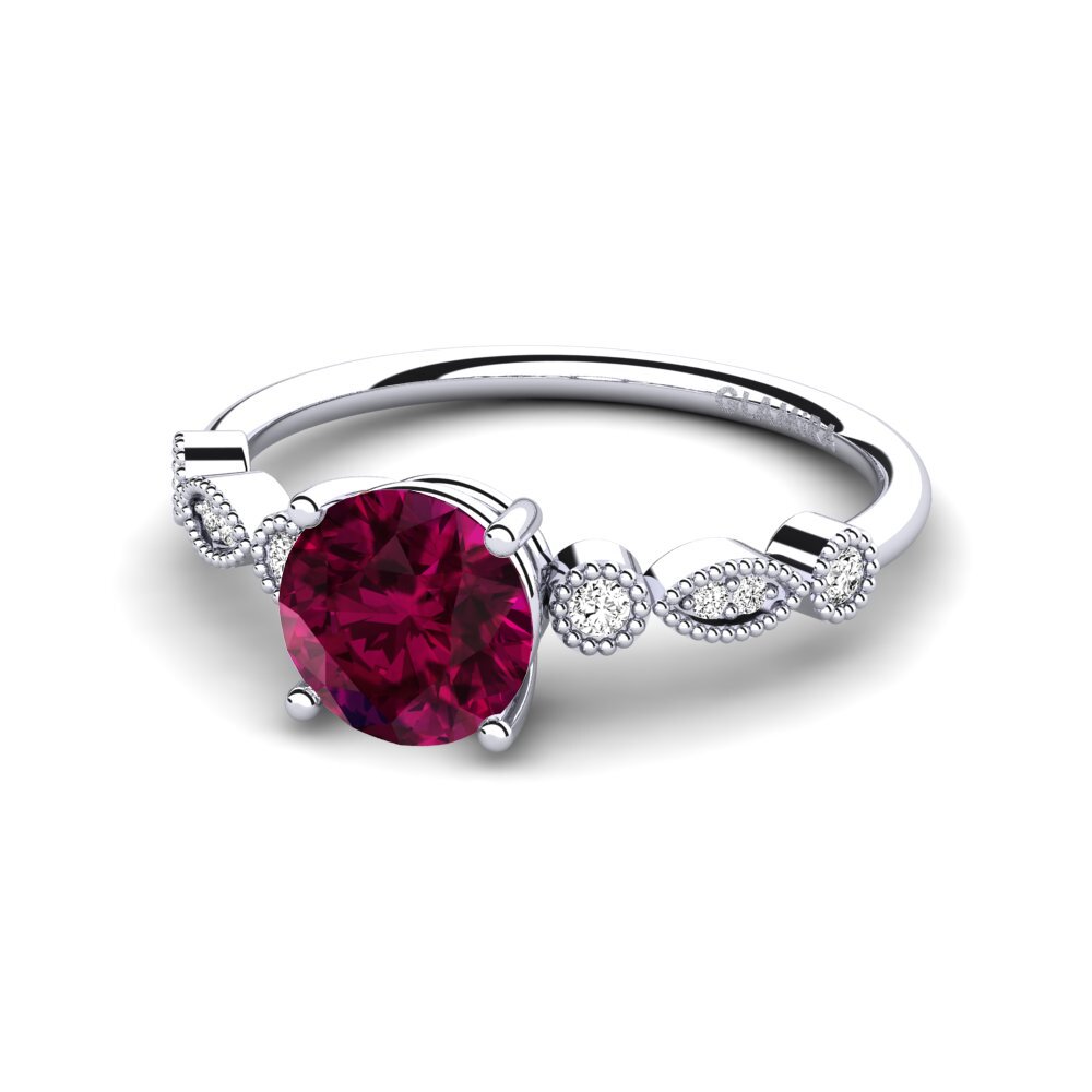 Granate Rhodolite Anillo de compromiso Naola