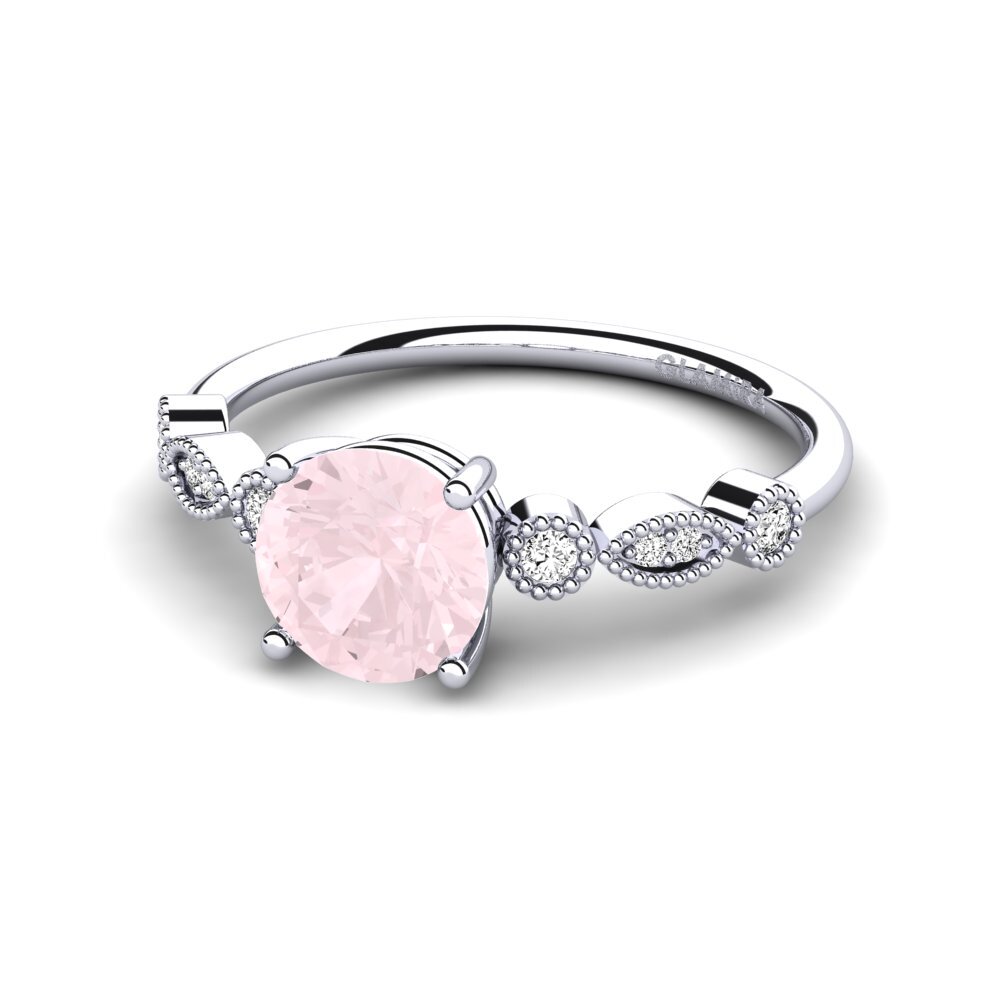 Cuarzo rosa Anillo de compromiso Naola