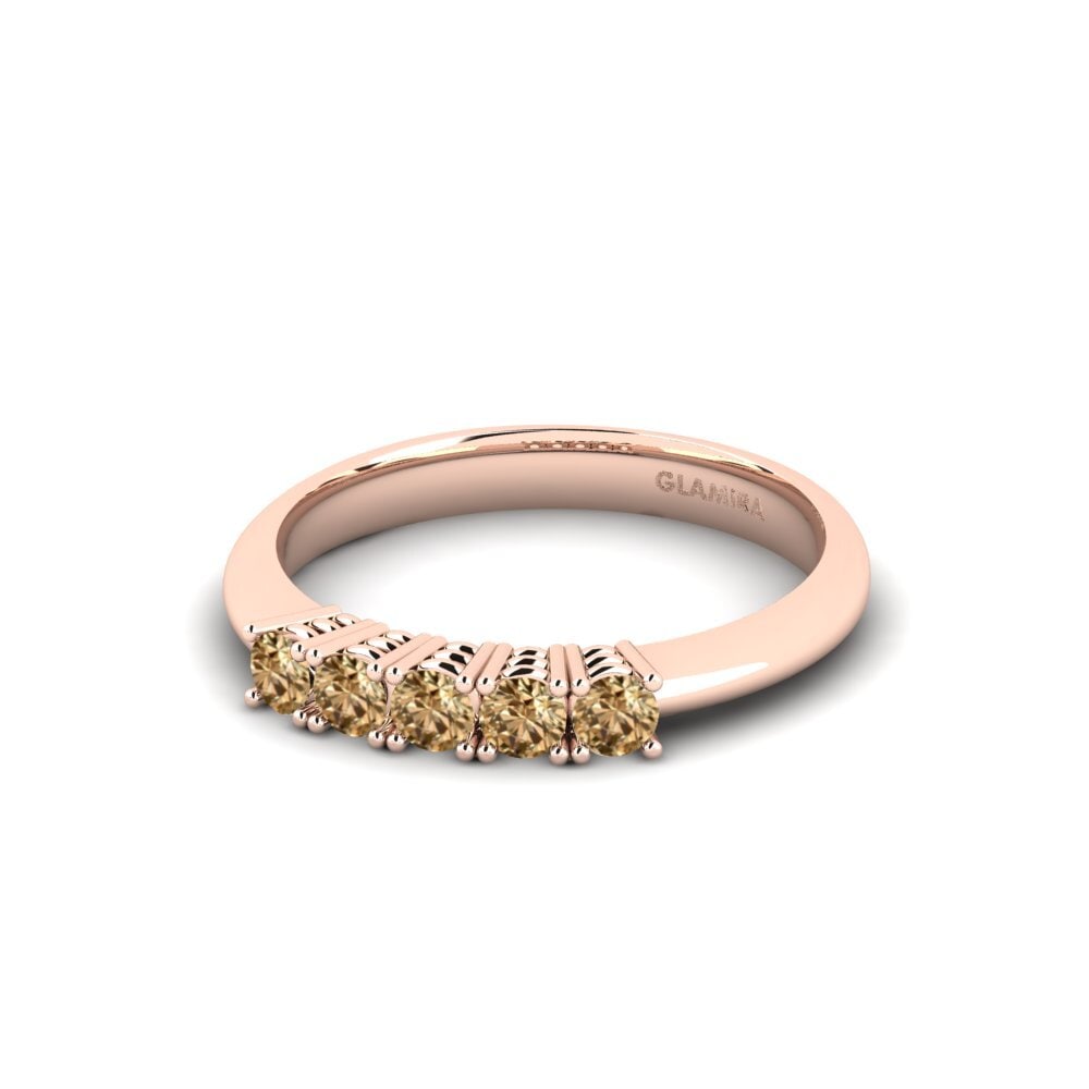 14k Oro Rosa Diamante café Anillo de compromiso Naomi