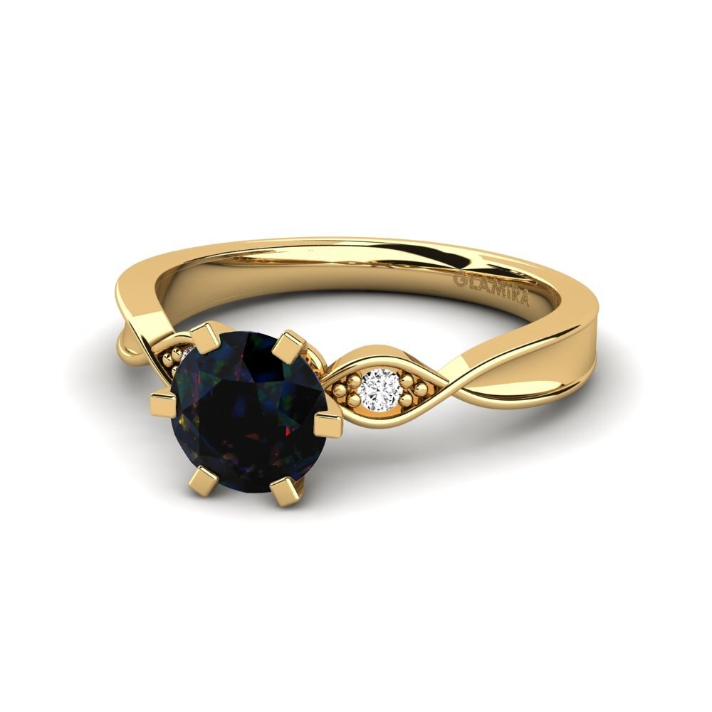 Opalo Negro Anillo de compromiso Neveda 1.0 crt