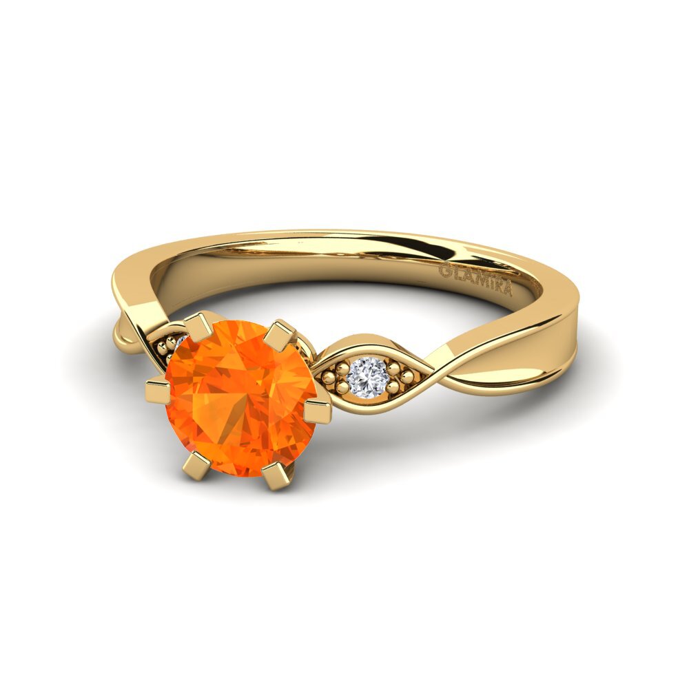 Zafiro Naranja Anillo de compromiso Neveda 1.0 crt