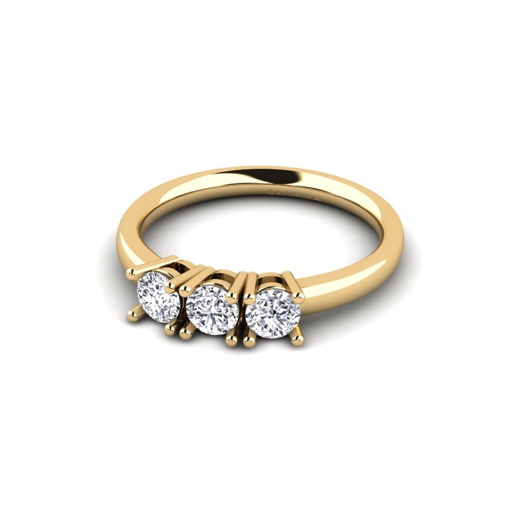 14k Oro Amarillo Anillo de compromiso Odelia