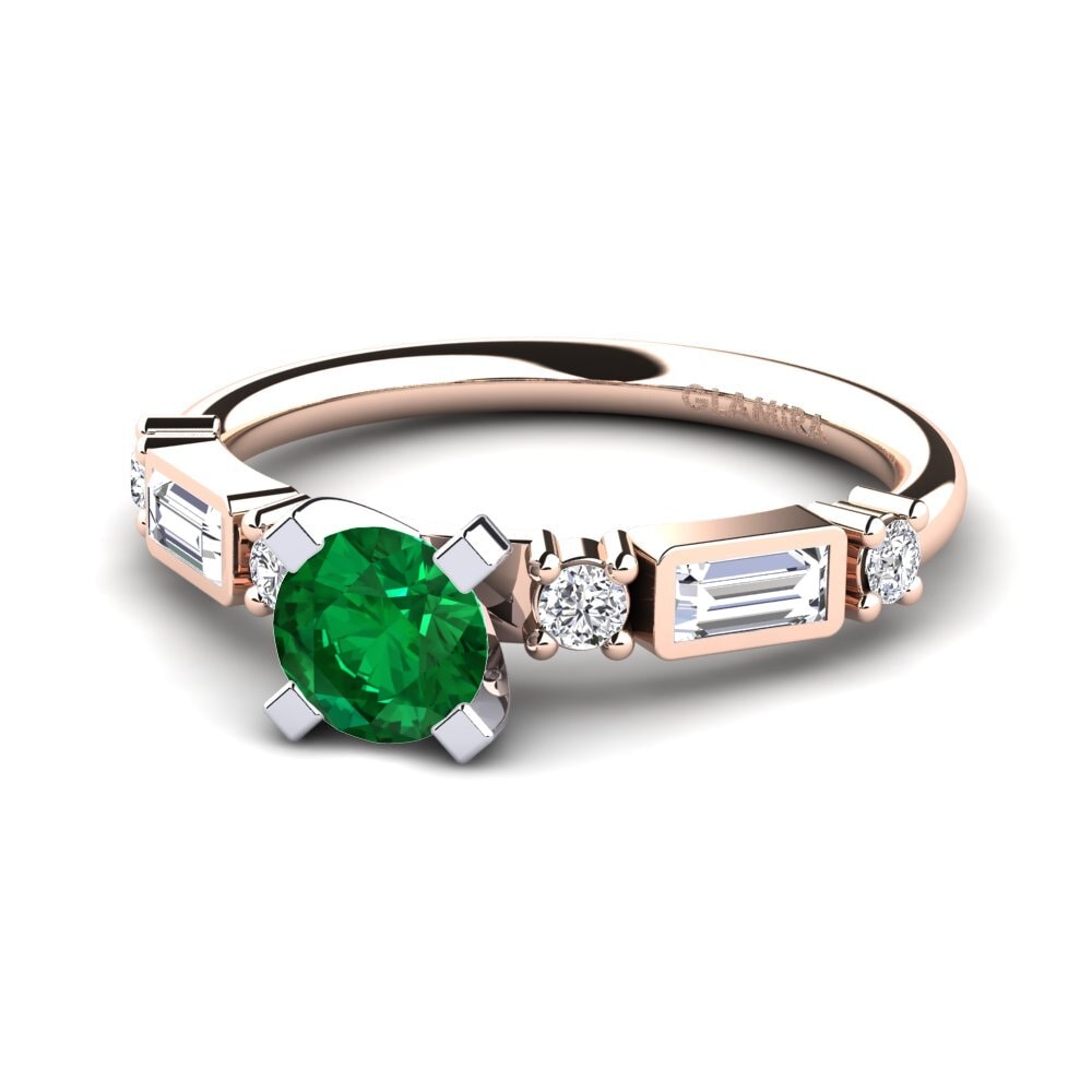 Esmeralda (creada en laboratorio) Anillo de compromiso Palawan