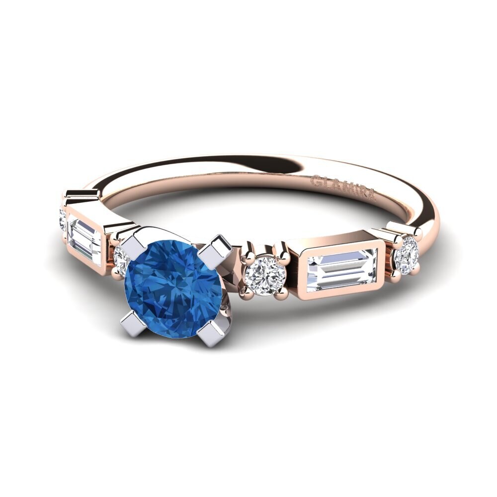 Circonita Azul Oscuro Anillo de compromiso Palawan