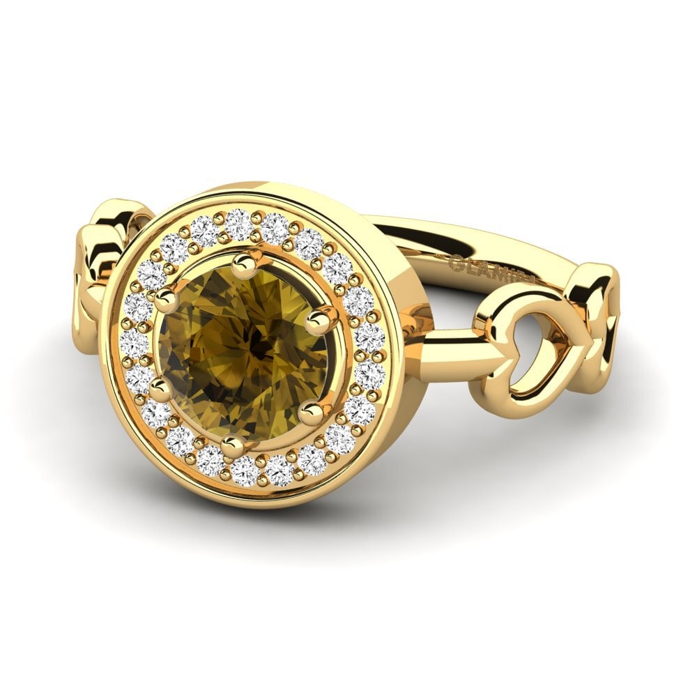 Circón Marrón Anillo de compromiso Piedad