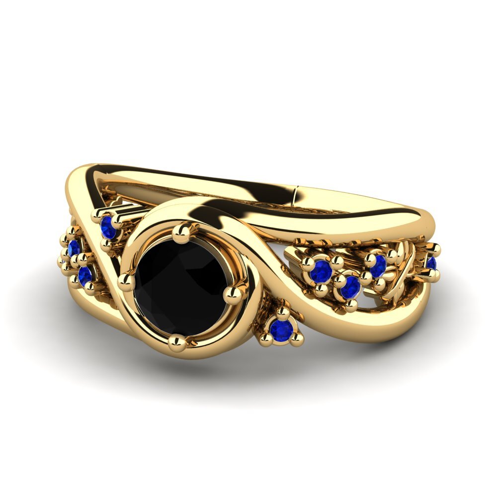 Diamante Negro Anillo de compromiso Pravin