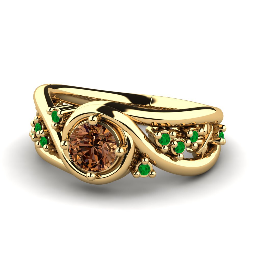 Brown Diamond Engagement Ring Pravin