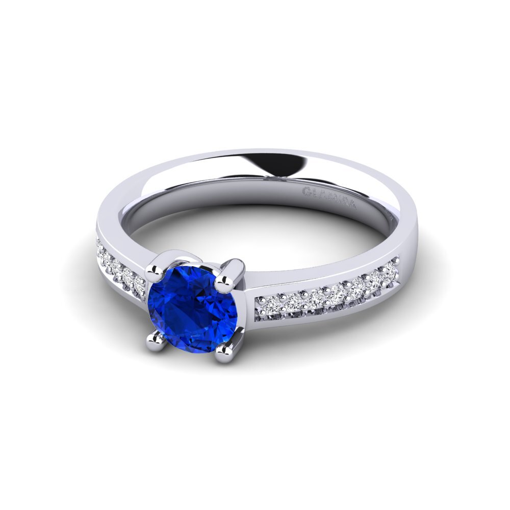 Saphir (im Labor gezüchtet) Verlobungsring Ruby 0.8 crt