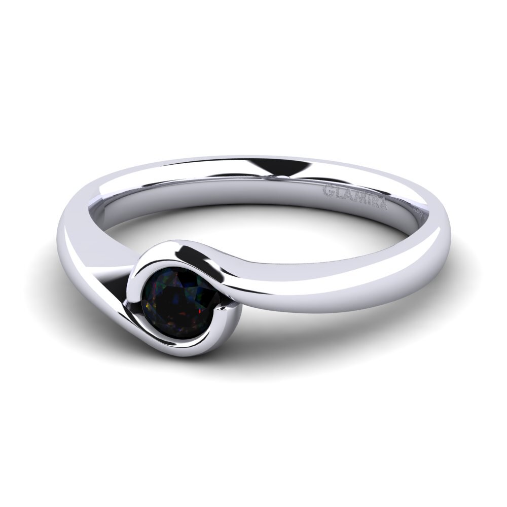 Opalo Negro Anillo de compromiso Sabella 025crt