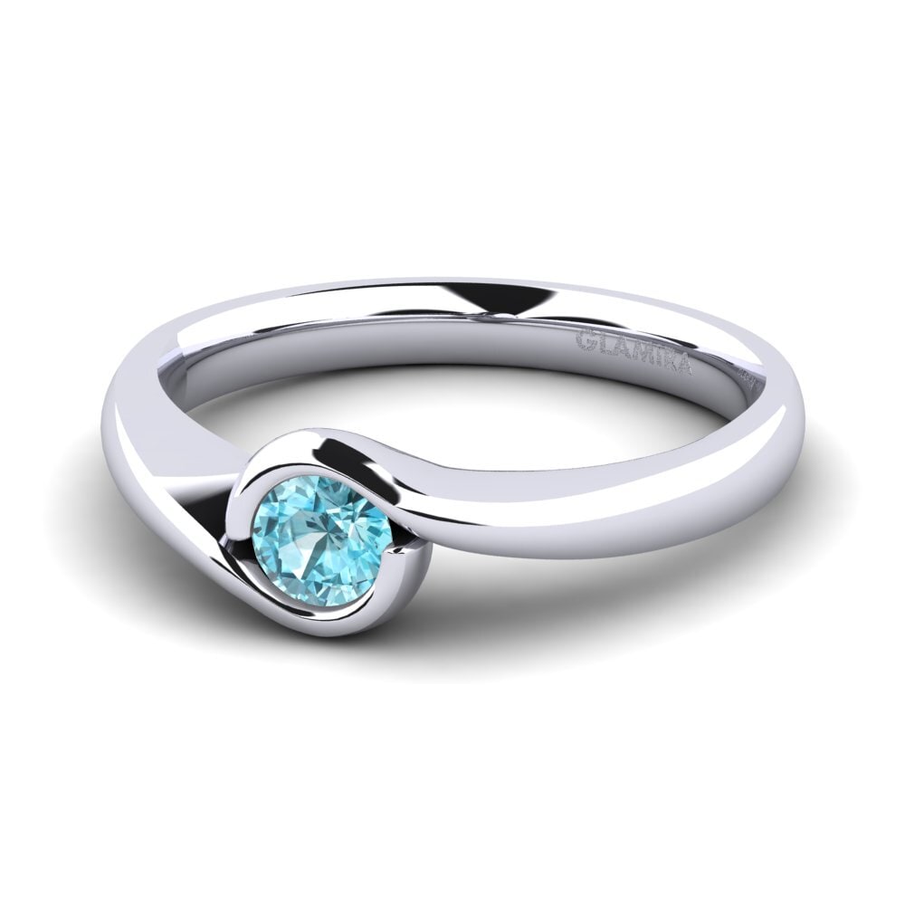 Circón Azul Anillo de compromiso Sabella 025crt
