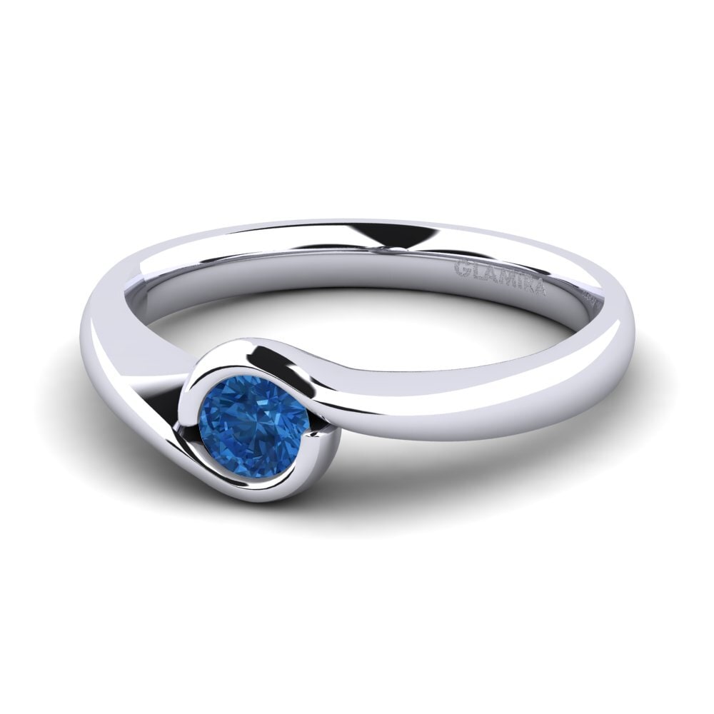 Circonita Azul Oscuro Anillo de compromiso Sabella 025crt