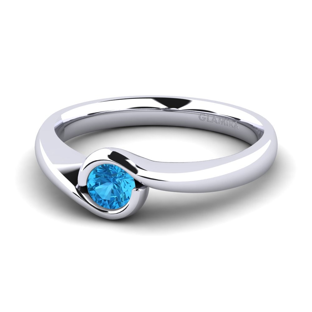 Topacio azul Anillo de compromiso Sabella 025crt