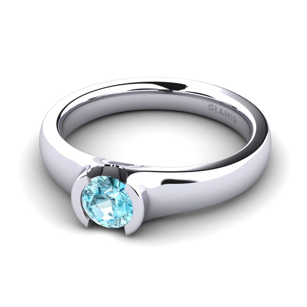 Blauer Zirkon Verlobungsring Sabrina