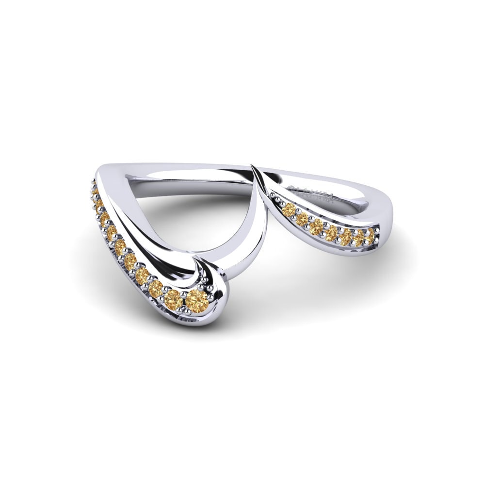 950 Platinum Brown Diamond Bridal Set Sinuous Ring B