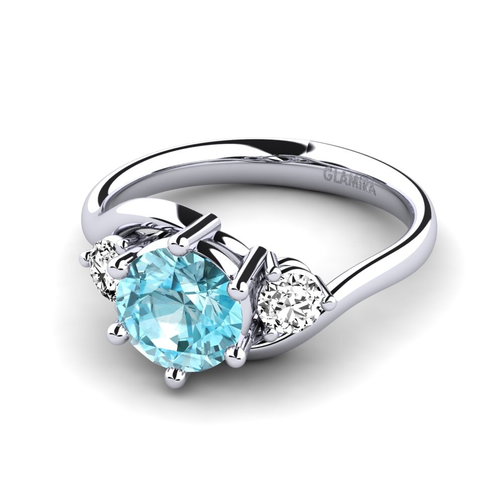 Circón Azul Anillo de compromiso Skarlette