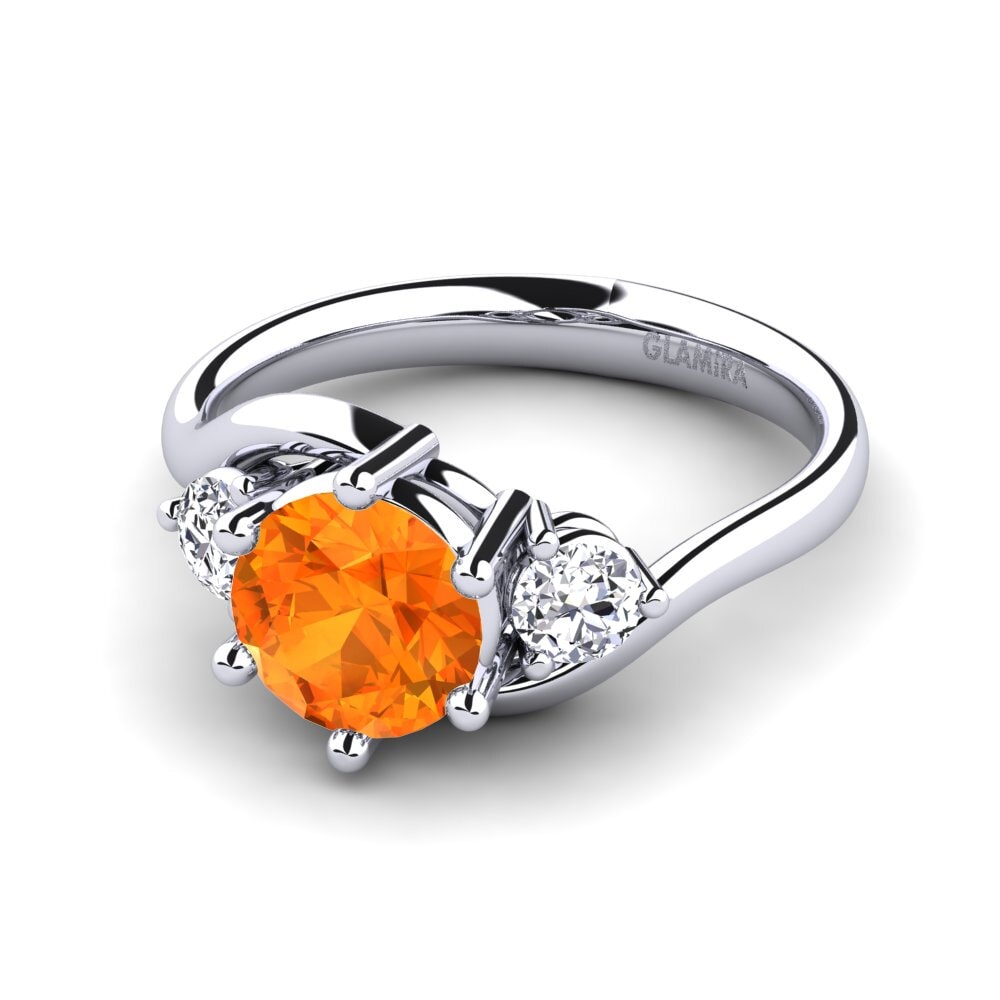 Zafiro Naranja Anillo de compromiso Skarlette