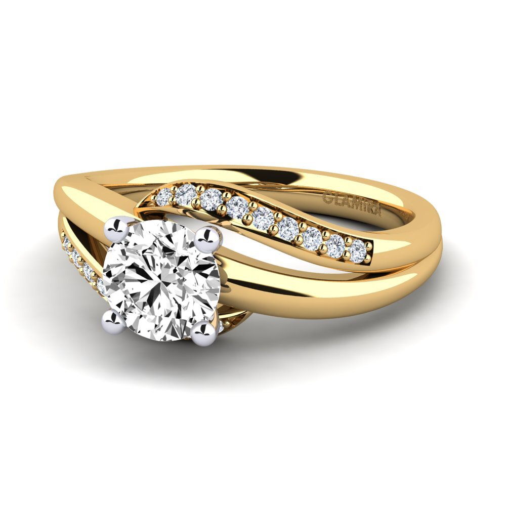 Vàng-Trắng 14K Đá Moissanite Nhẫn đính hôn Sydney 0.8 crt